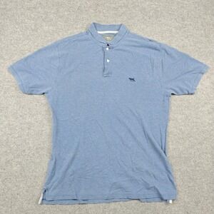 Gunn Polo Polo Shirt Mens Large Blue Australian‎ Cotton Band Collar Casual
